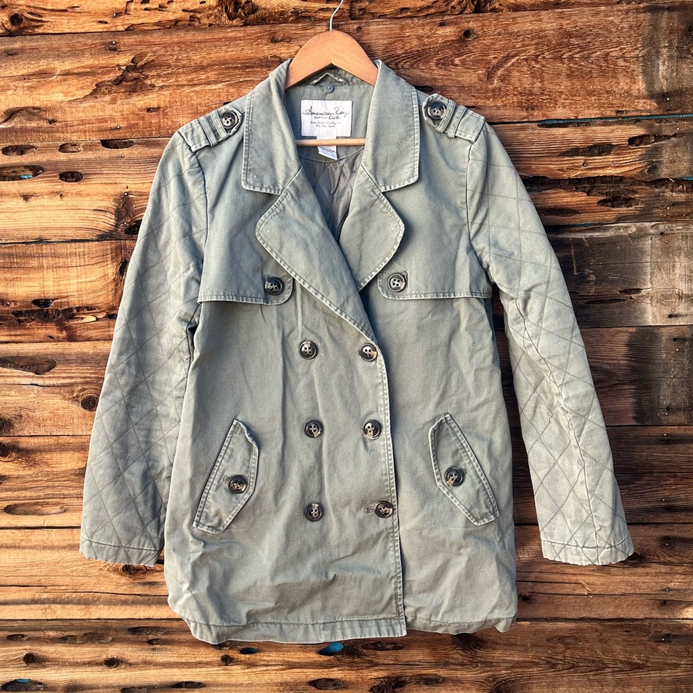 AMERICAN RAG | Olive Pea Coat Jacket L